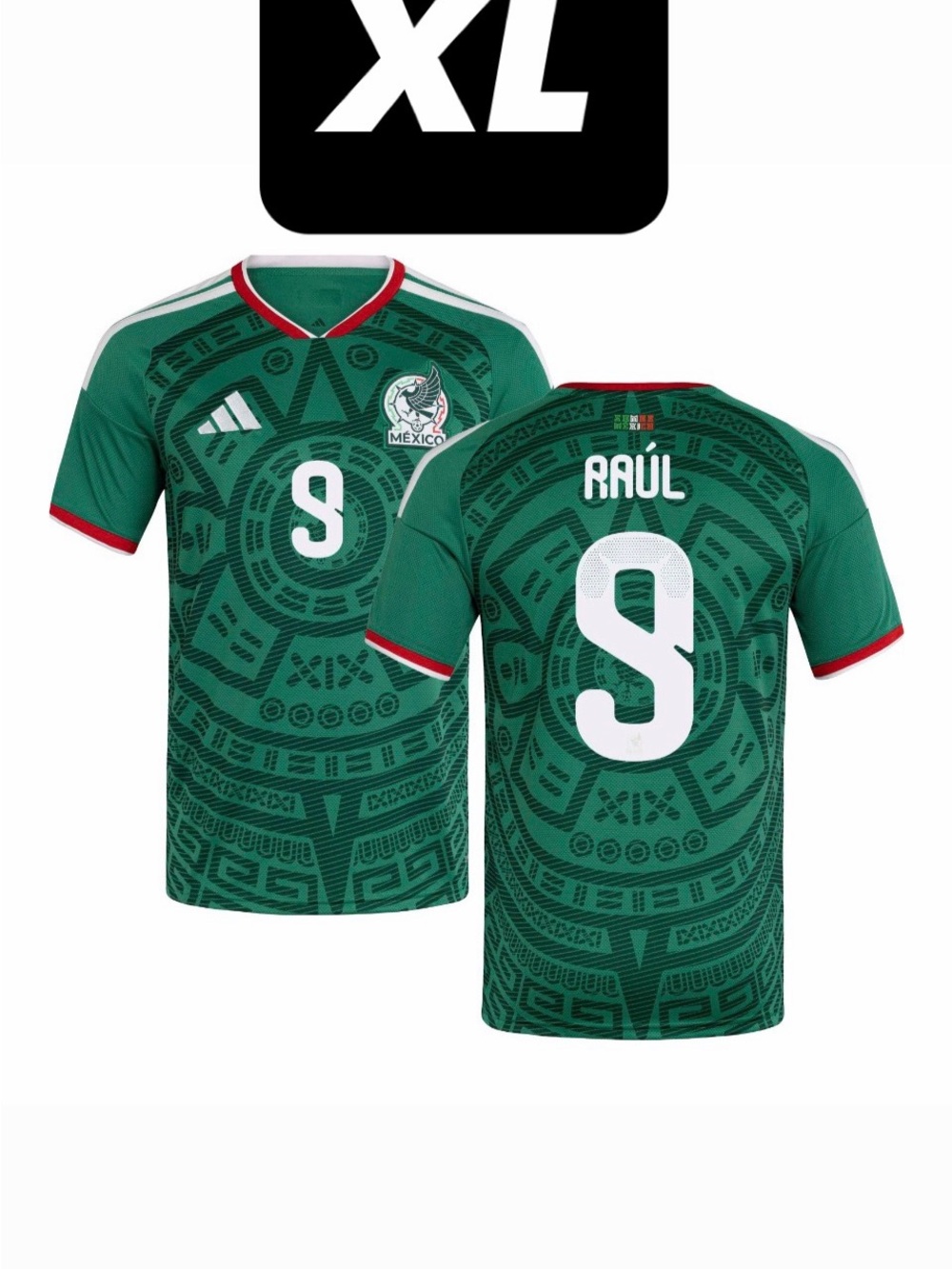 adidas Green Mexico Soccer Jersey with White Number 9